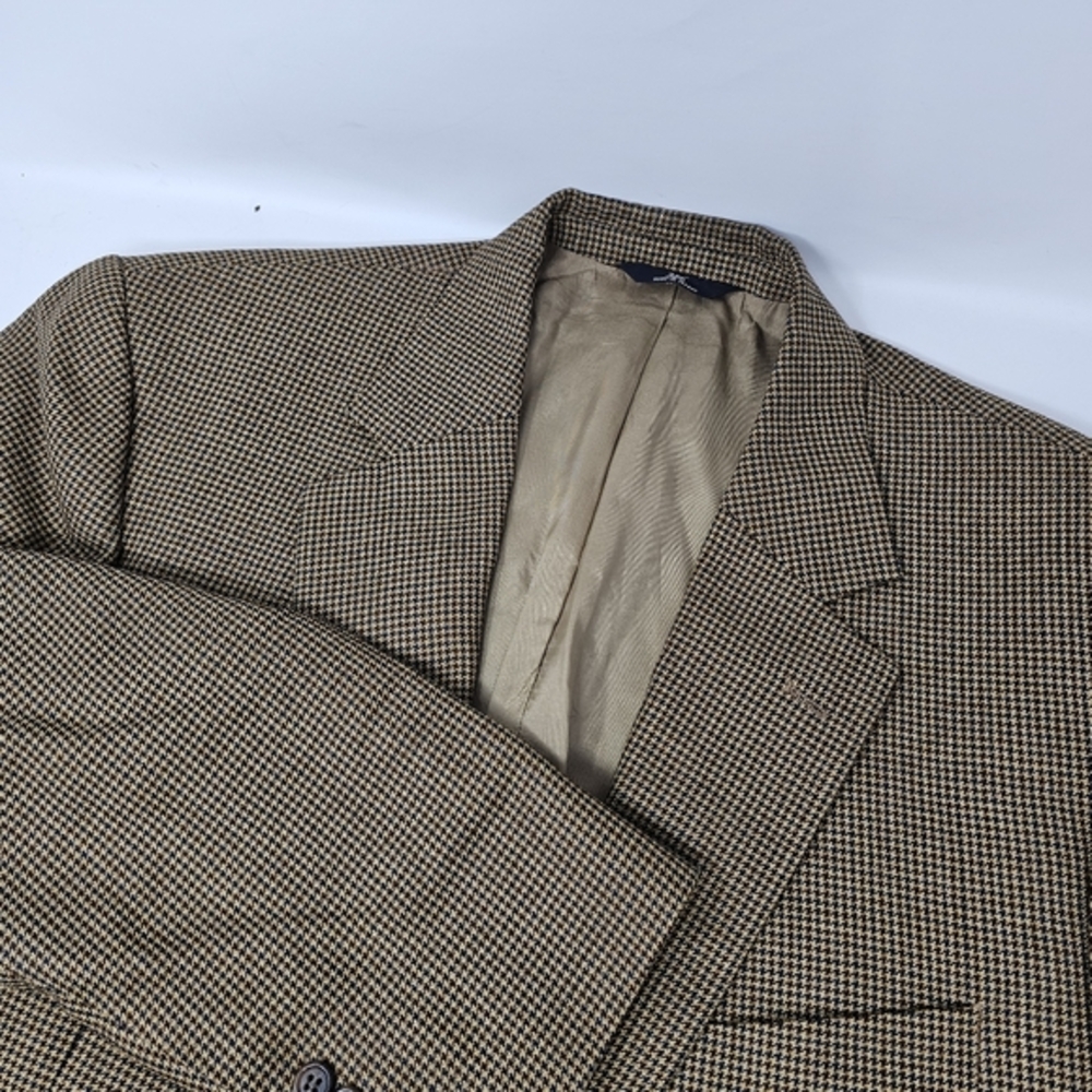 Brooks Brothers Suit Jacket Men's Size 45 M Brown Houndstooth 346 Wool Blazer. - Picture 4 of 10